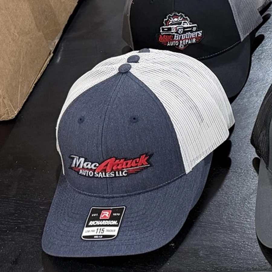 Mac Attack navy and white trucker hat